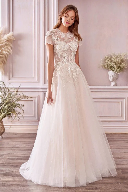 Andrea & Leo A1026 Prom Long Short Sleeve Wedding Dress