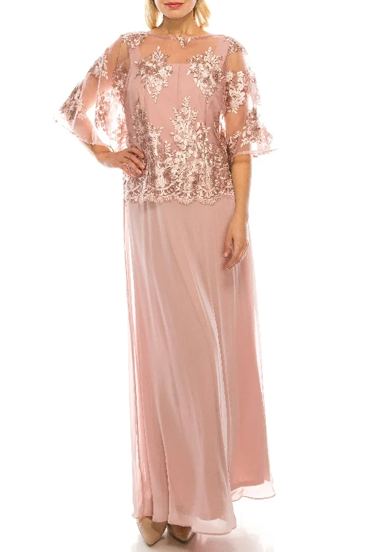 Le Bos Rose Long Formal Mother of the Bride Dress