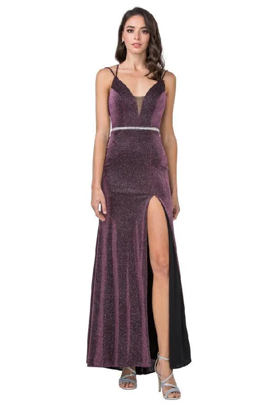 Prom Long Formal Fitted Sheath Glitter Dress