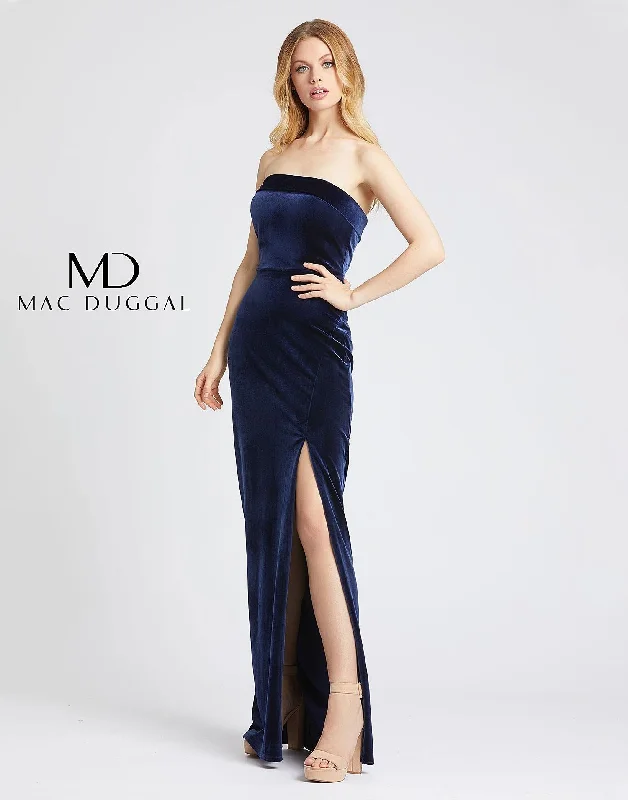 Mac Duggal 25635 Long Formal Strapless Velvet Gown