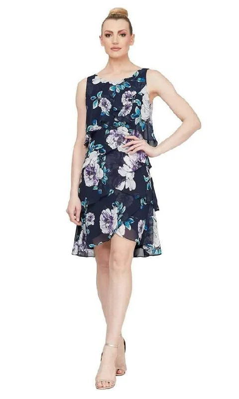 SL Fashions 9171740 Floral Short Dress