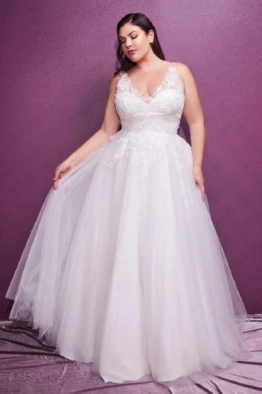 Cinderella Divine CD9178WC Long Plus Size Wedding Dress