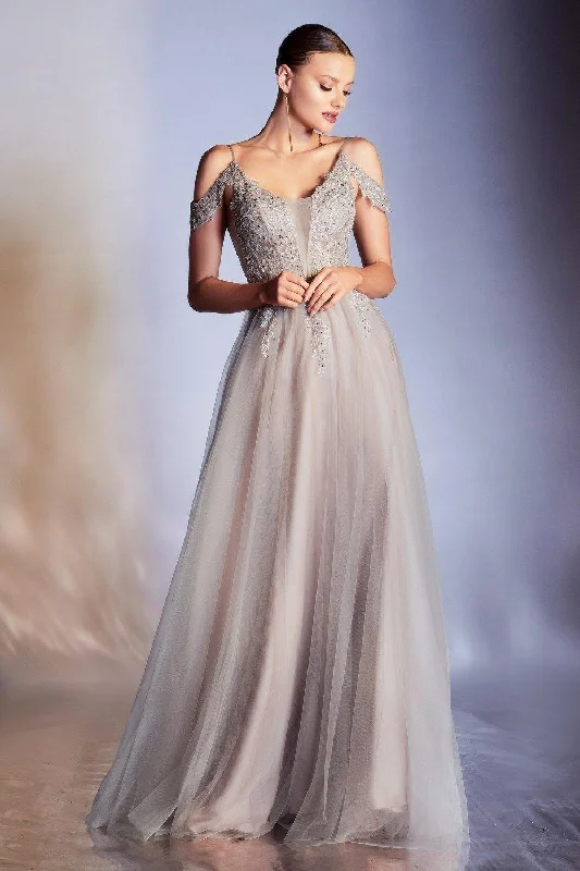 Cinderella Divine S407 Prom Long Layered Tulle Dress