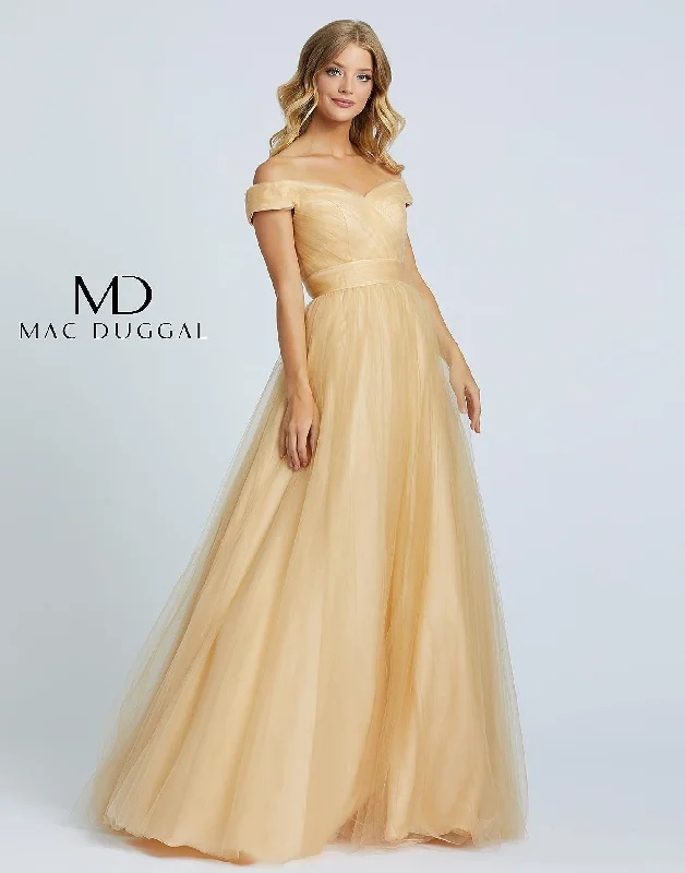 Mac Duggal 48778 Long Off Shoulder A Line Prom Gown