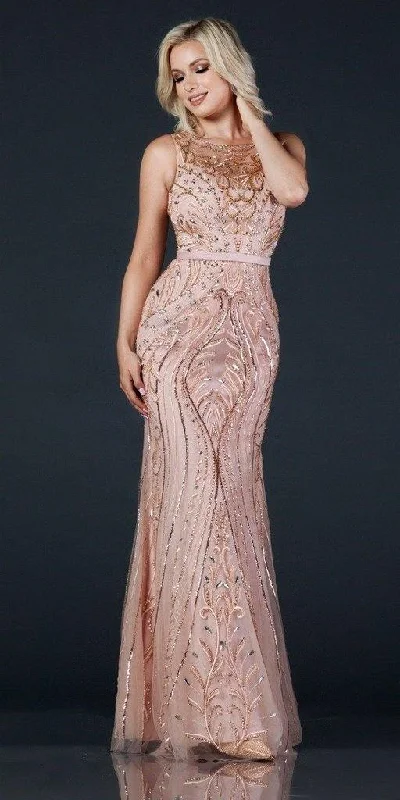 Long Formal Sleeveless Beaded Evening Prom Dress