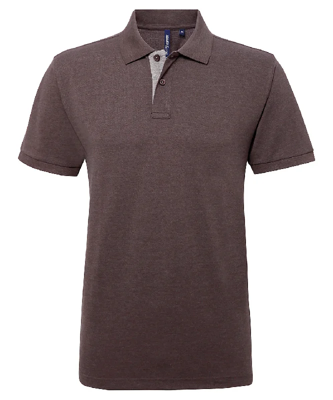 Charcoal/Heather Grey - Men's classic fit contrast polo