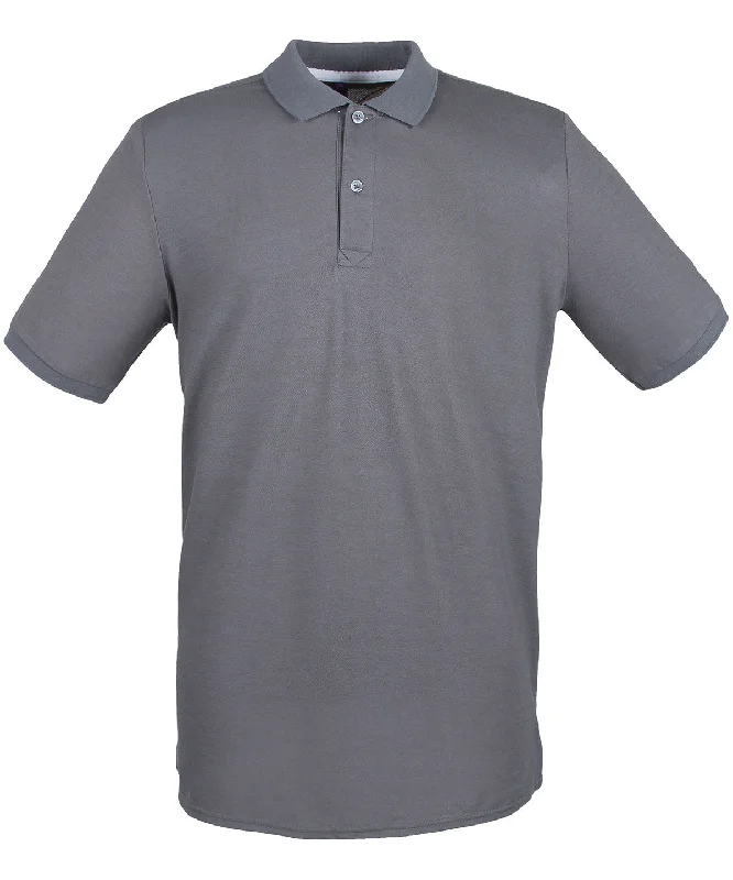 Steel Grey - Micro-fine piqué polo shirt