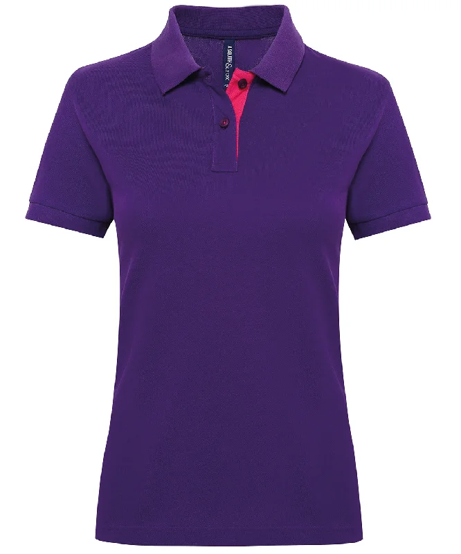 Purple/Pink - Women's contrast polo