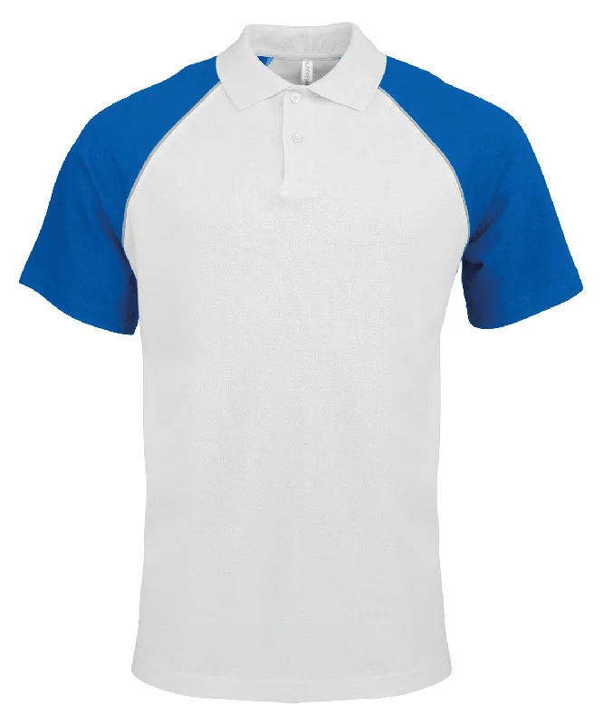 White/Light Grey/Royal - Polo baseball contrast polo shirt