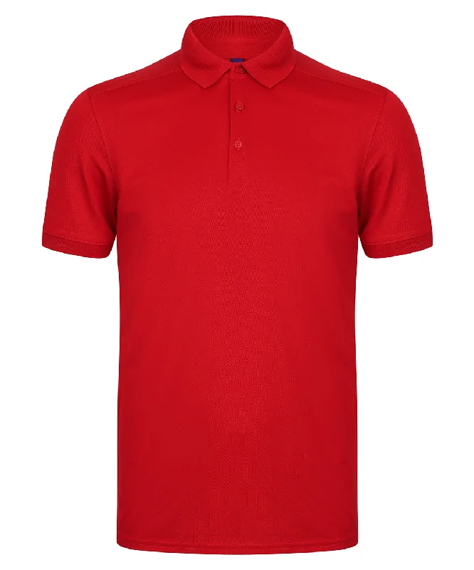 Red - Stretch polo shirt with wicking finish (slim fit)