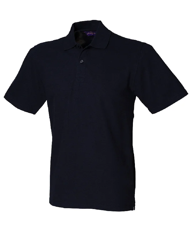 Navy - Stretch piqué polo shirt