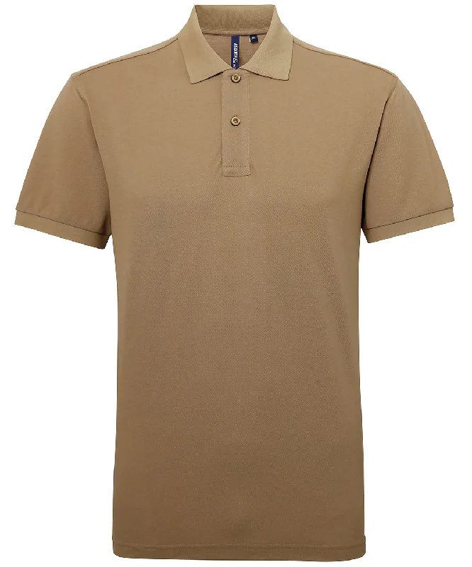 Khaki - Men’s polycotton blend polo