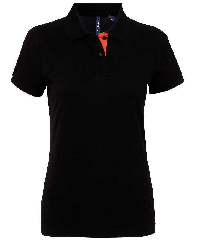 Black/Orange - Women's contrast polo