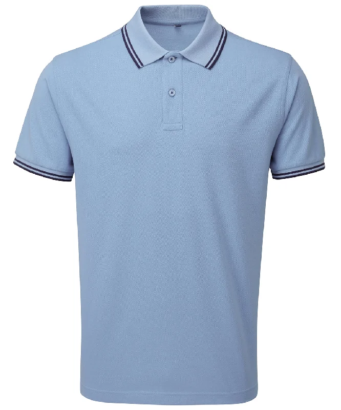 Cornflower/Navy - Men's classic fit tipped polo