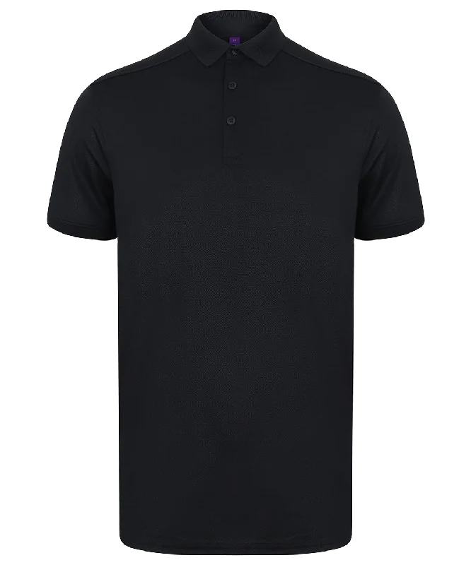 Navy* - Stretch polo shirt with wicking finish (slim fit)