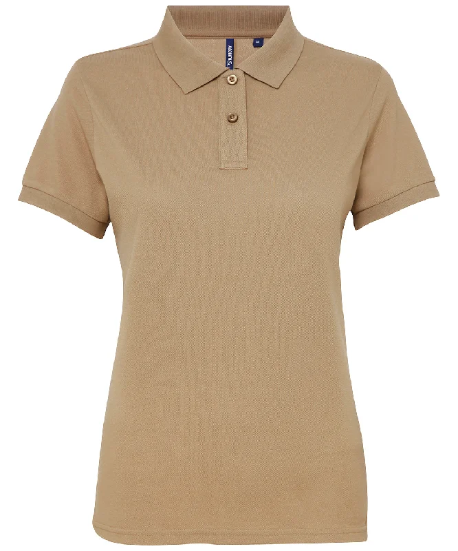 Khaki - Women’s polycotton blend polo