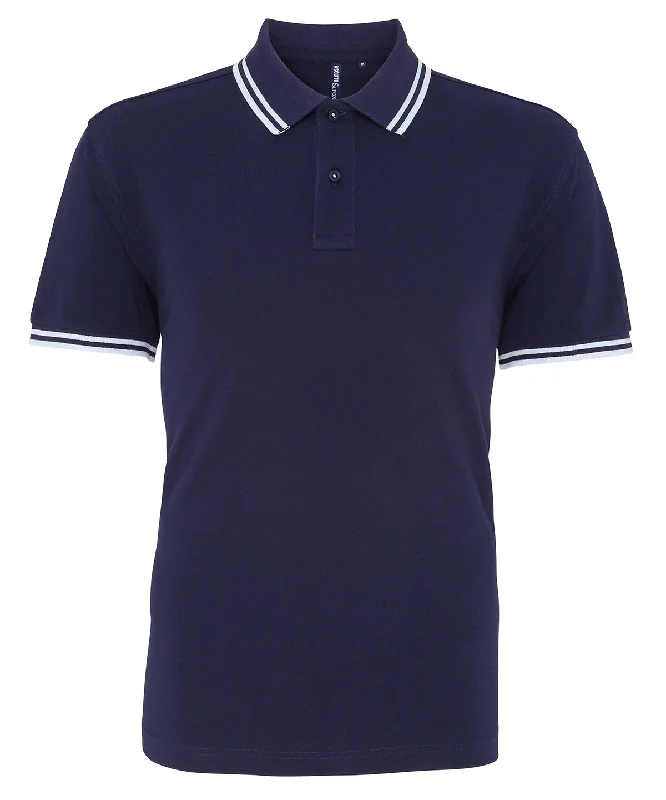 Navy/White - Men's classic fit tipped polo