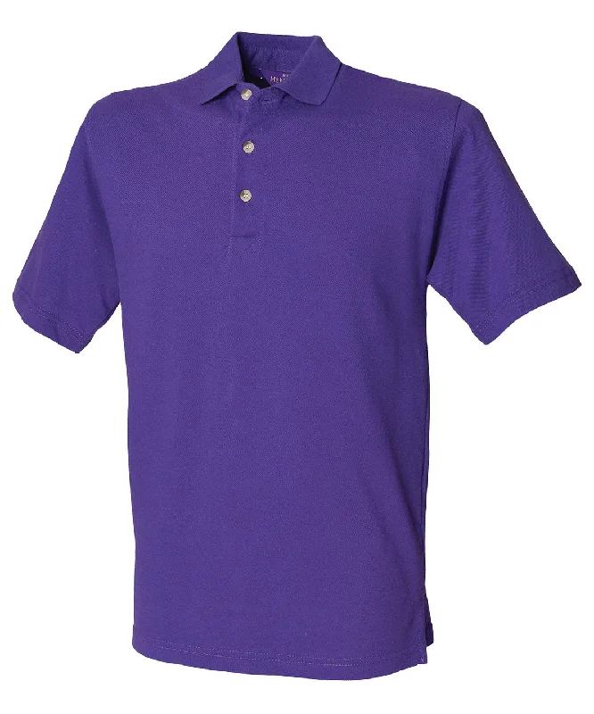 Purple - Classic cotton piqué polo with stand-up collar