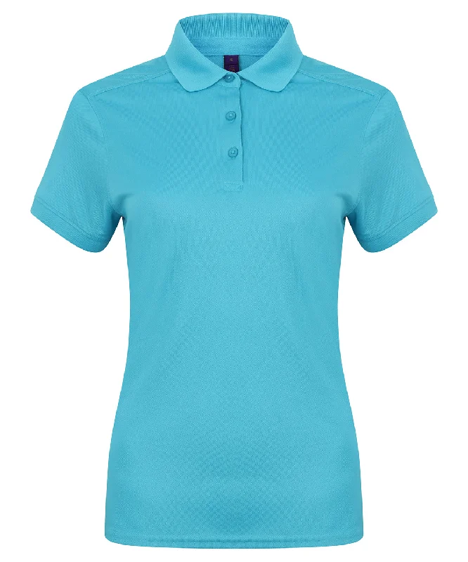 Turquoise - Women's stretch polo shirt with wicking finish (slim fit)