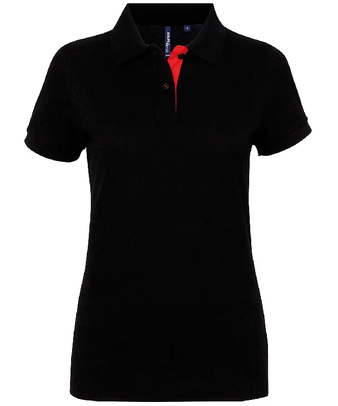 Black/Red - Women's contrast polo