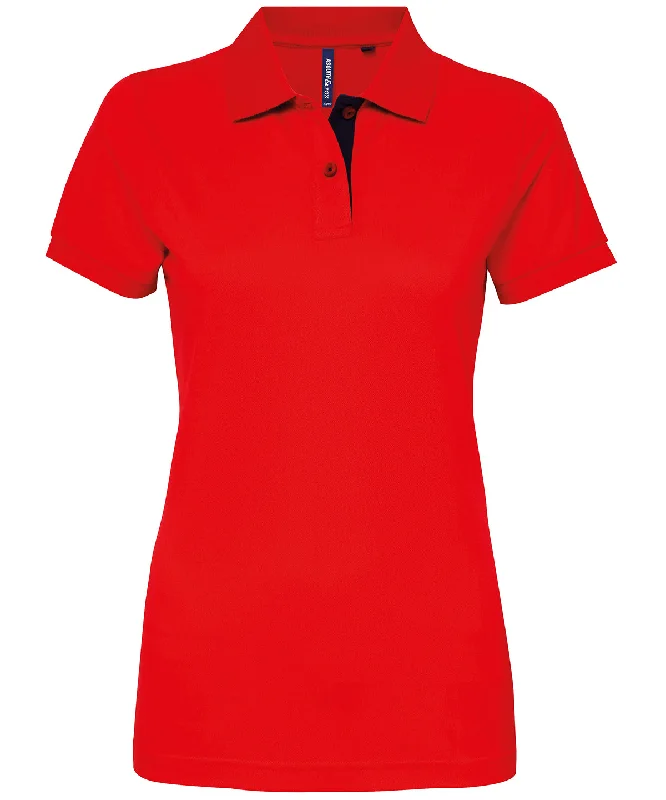 Red/Navy - Women's contrast polo