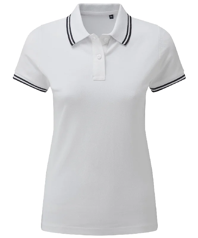 White/Navy - Women's classic fit tipped polo