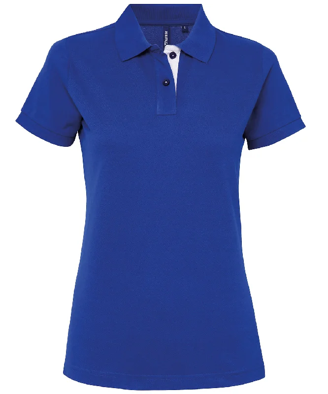 Royal/White - Women's contrast polo