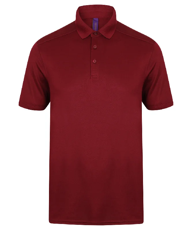 Burgundy - Stretch polo shirt with wicking finish (slim fit)