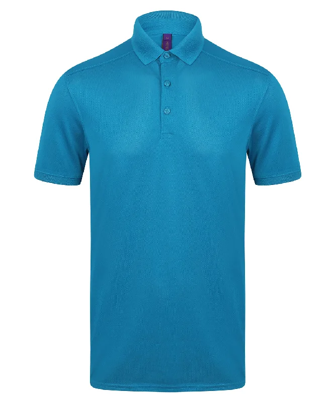 Sapphire Blue - Stretch polo shirt with wicking finish (slim fit)