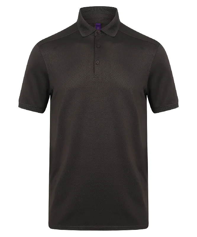 Dark Grey - Stretch polo shirt with wicking finish (slim fit)