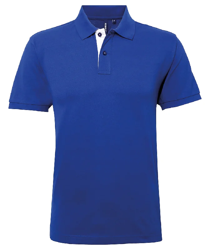 Royal/White - Men's classic fit contrast polo