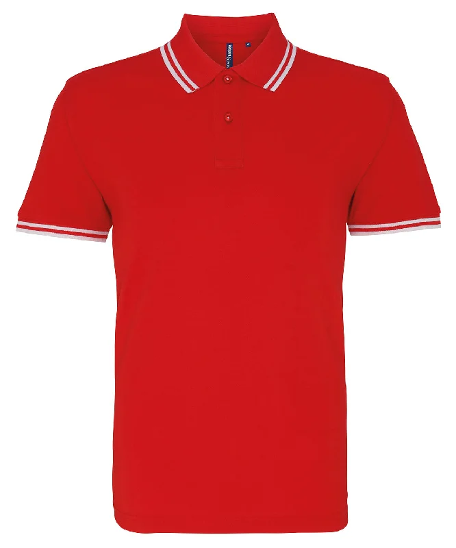 Red/White - Men's classic fit tipped polo