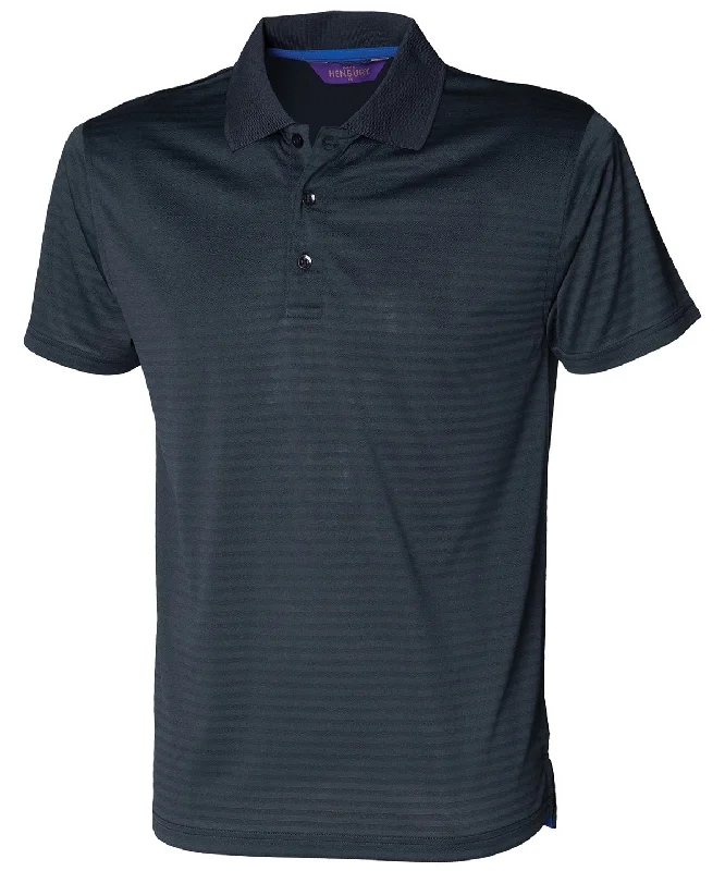 Bright Navy - Cooltouch® textured stripe polo