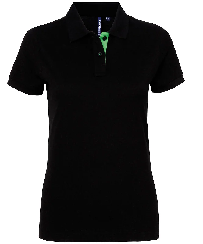 Black/Lime - Women's contrast polo