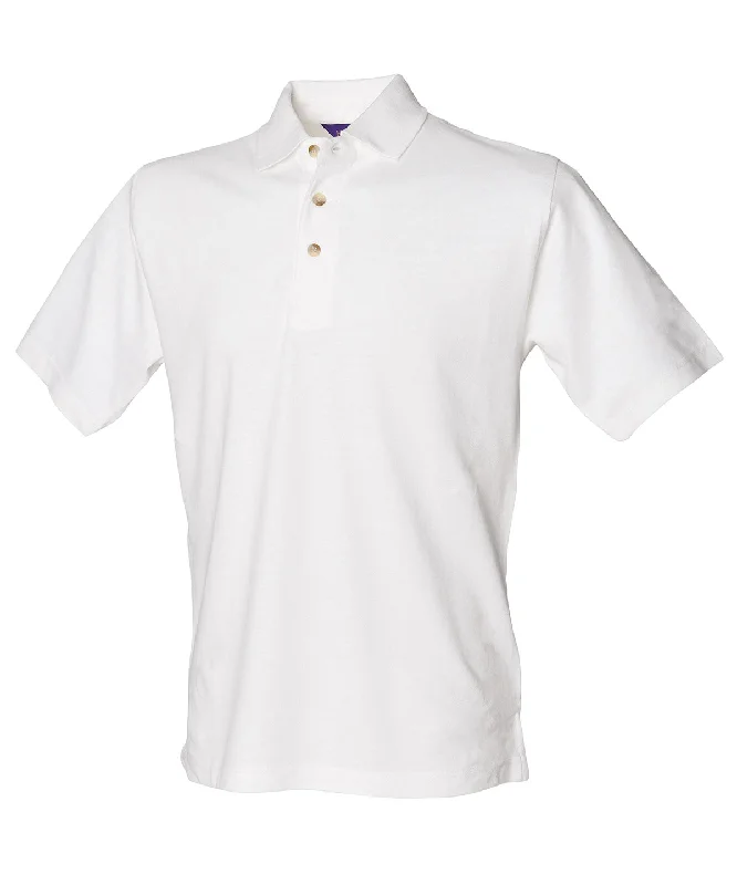 White*† - Classic cotton piqué polo with stand-up collar