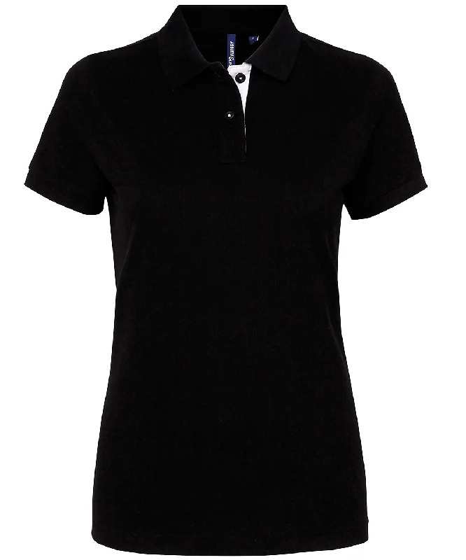 Black/White - Women's contrast polo