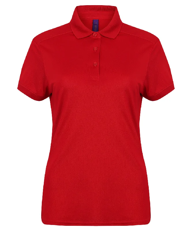 Red - Women's stretch polo shirt with wicking finish (slim fit)