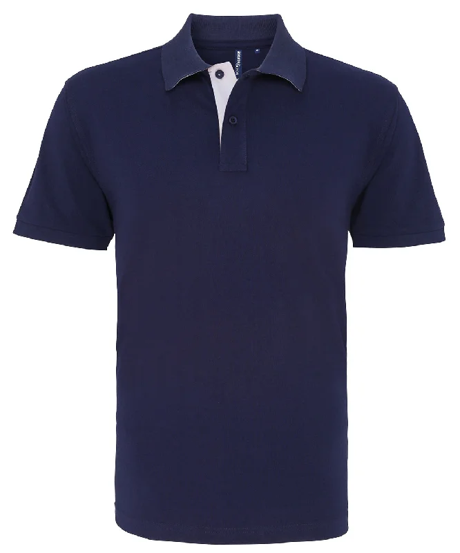 Navy/White - Men's classic fit contrast polo