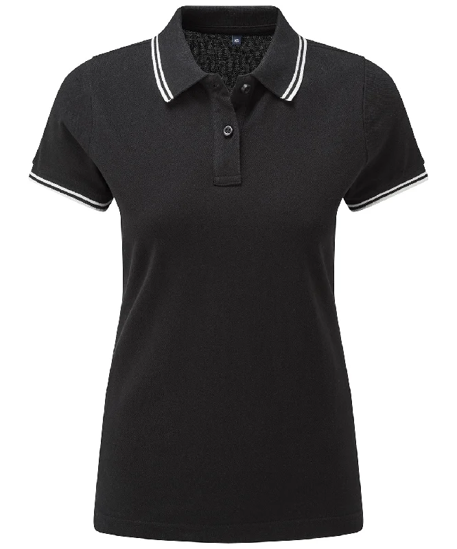 Black/White - Women's classic fit tipped polo