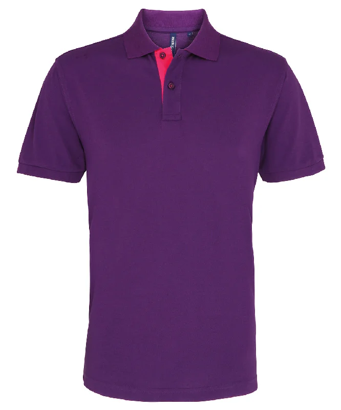 Purple/Pink - Men's classic fit contrast polo