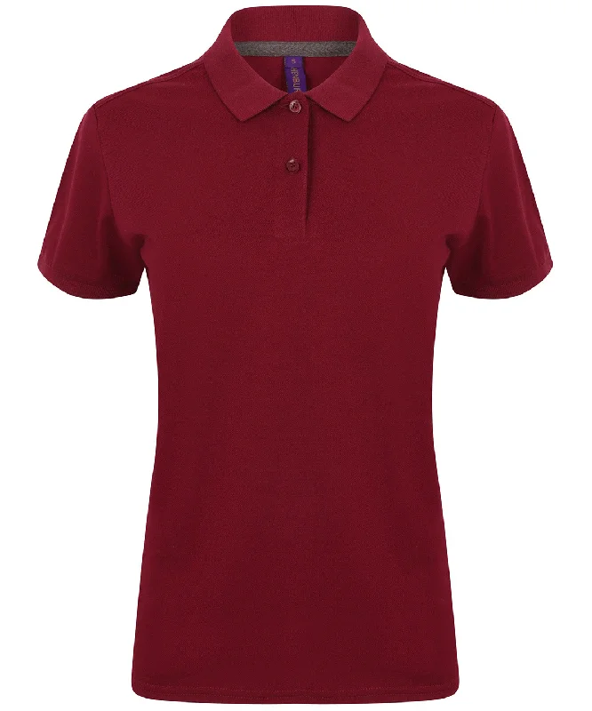 Burgundy - Women's micro-fine piqué polo shirt