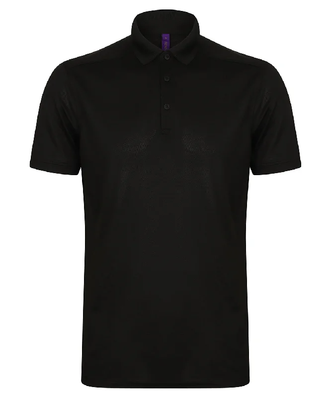 Black* - Stretch polo shirt with wicking finish (slim fit)