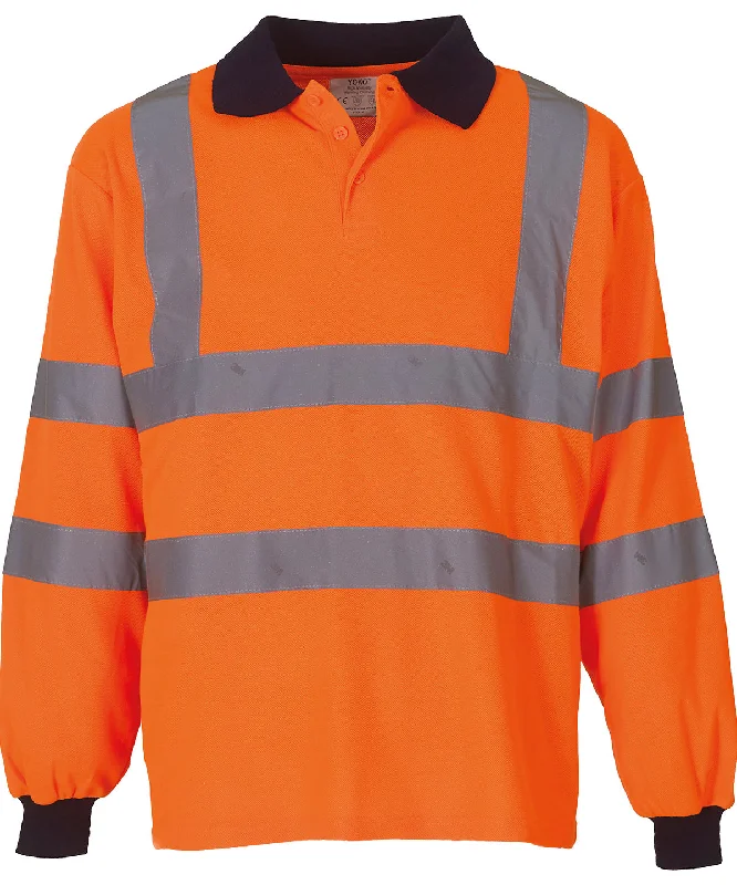 Orange - Hi-vis long sleeve polo (HVJ310)