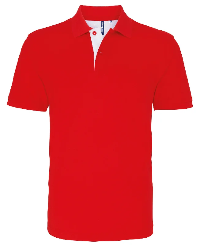 Red/White - Men's classic fit contrast polo