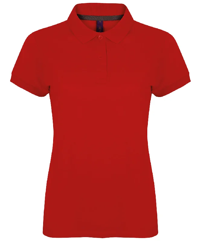 Classic Red - Women's micro-fine piqué polo shirt