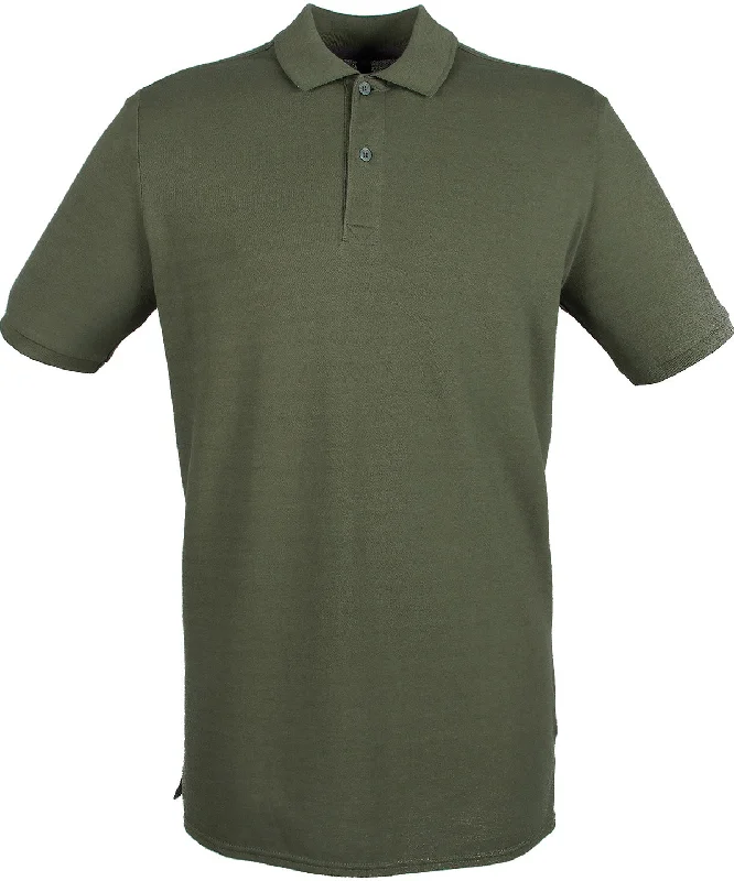 Olive - Micro-fine piqué polo shirt