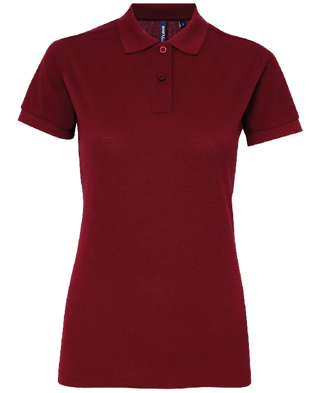 Burgundy - Women’s polycotton blend polo