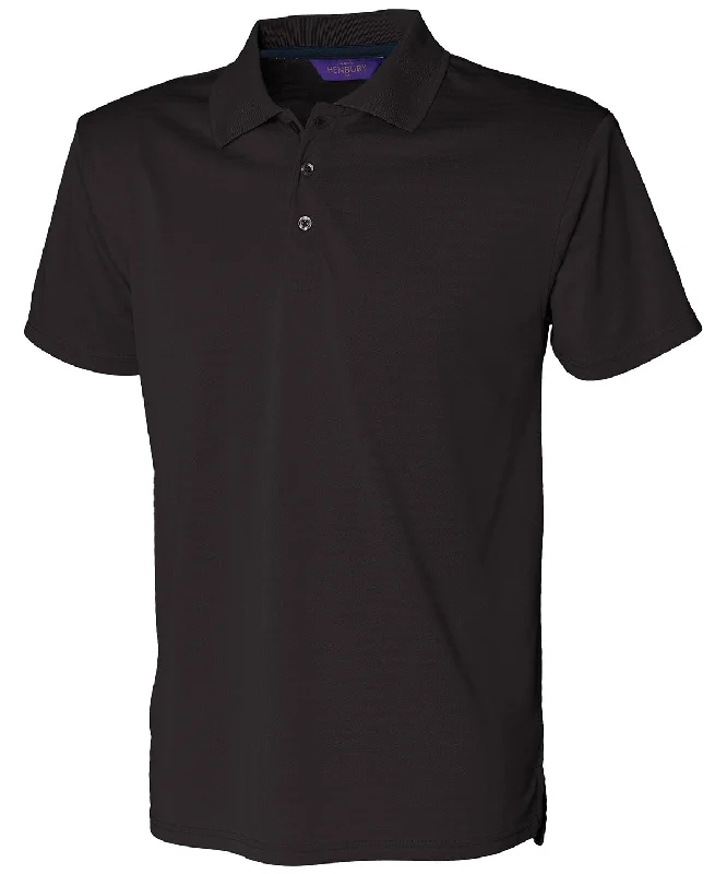 Black - Cooltouch® textured stripe polo