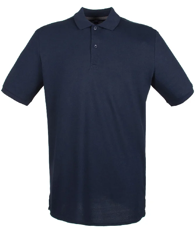 Navy* - Micro-fine piqué polo shirt