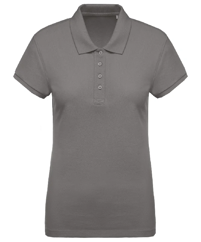 Storm Grey - Ladies’ organic piqué short-sleeved polo shirt